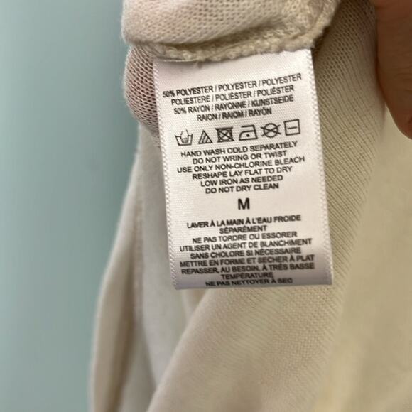 Free People We The Free Oversized Draped Sweater Lightweight Ivory Cream Size M - Picture 5 of 5